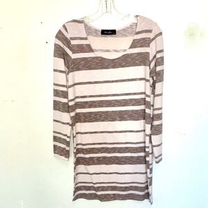 Anna Grace Elegant Cream and Brown Knitwear Sz L 8/10